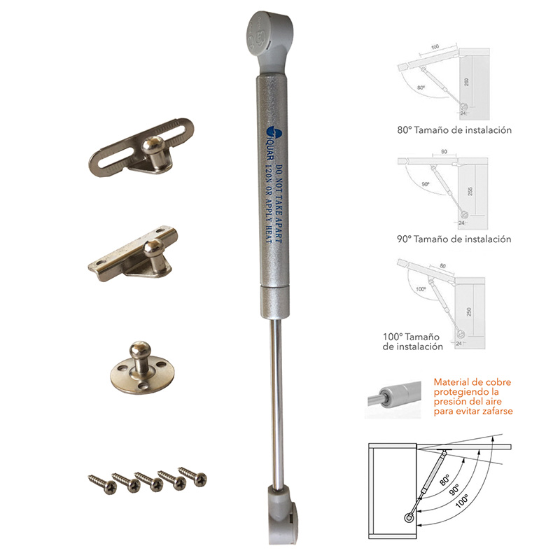 Pistón de Gas 60N con Placa de Montaje - Imagen 3
