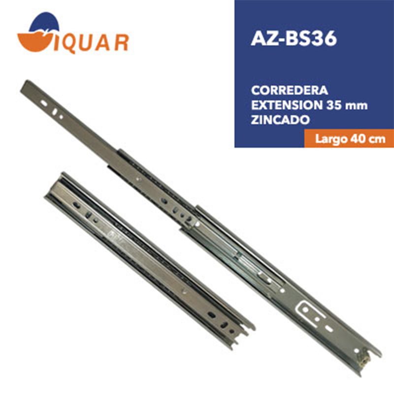 Corredera Extensión 35mm ZINCADO 40CM - Imagen 6