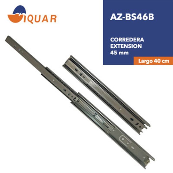 Corredera Extension 45mm ZP 1.0/1.0/1.2mm  16"(400MM) - Imagen 5