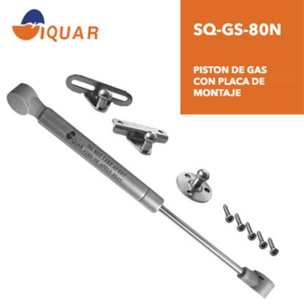 Pistón de Gas 80N con Placa de Montaje - Imagen 2